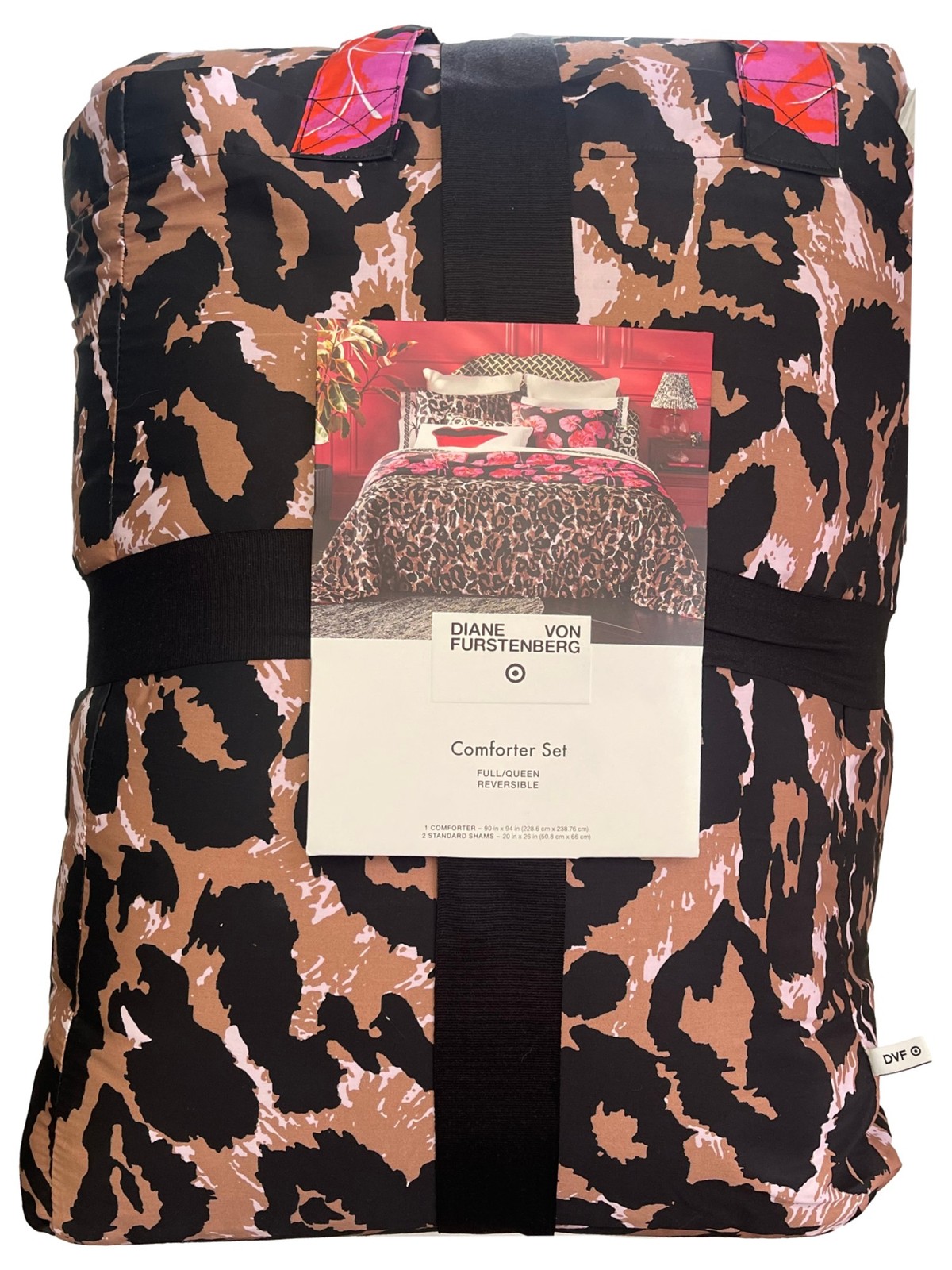 Leopard Geranium Reversible Full/Queen Comforter Set with Shams, DVF for Target gallery