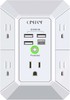 5 Outlet Extender Surge Protector with 4 USB Ports 1680J Wall Charger Multi Plug gallery