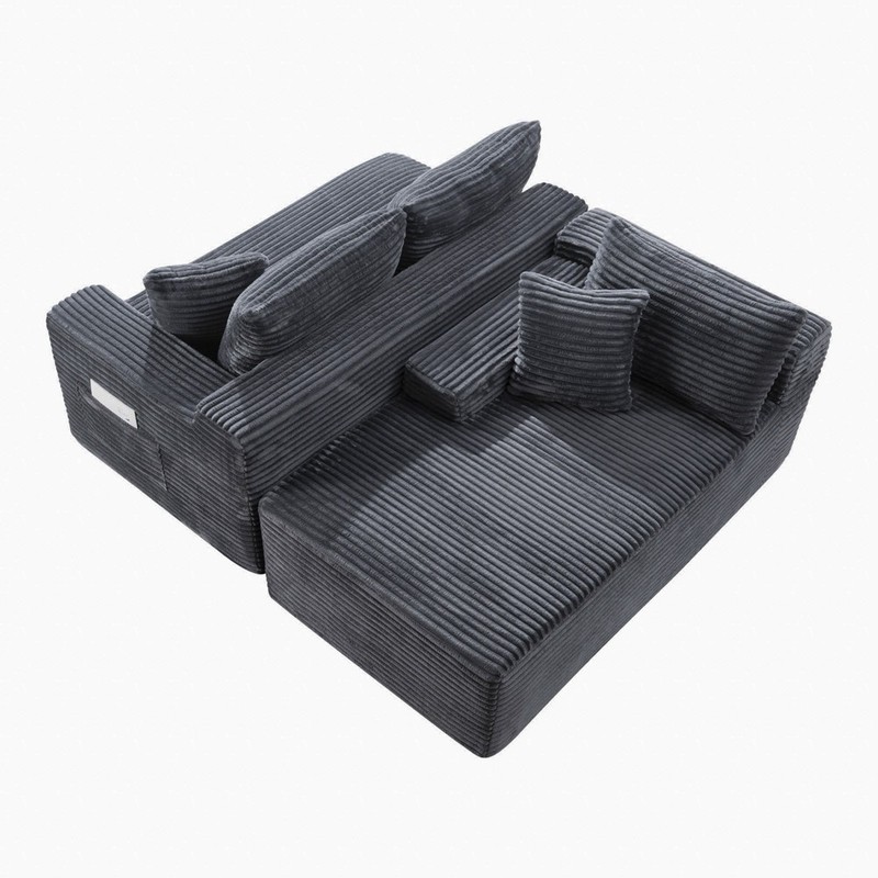 U-Shaped Cloud Sectional Sofa with Deep Seat 5 Seater Modular Couch Sleeper Sofa gallery