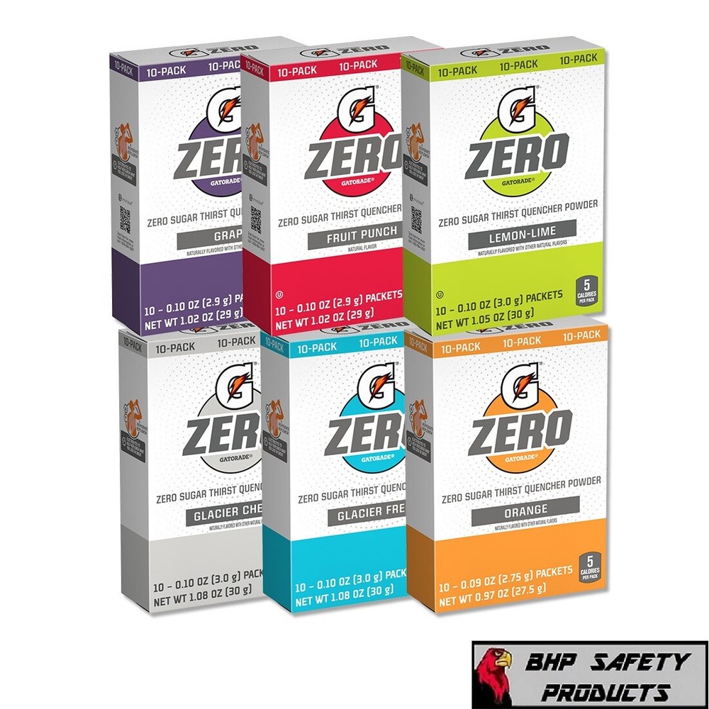 GATORADE ZERO Single Packets SUGAR FREE (10 servings x 1 box) QUICK STICKS DRINK