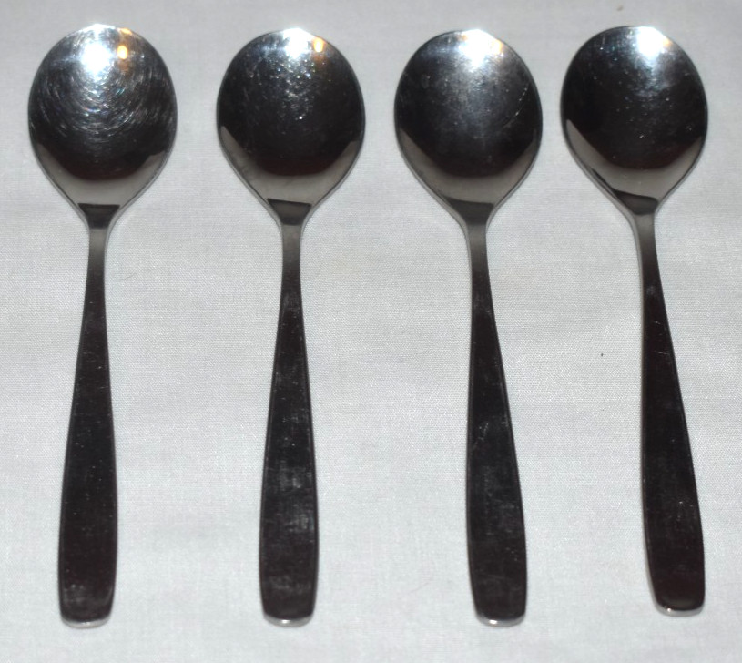 4 WMF Cromargan Germany Line Pattern Stainless Steel Flatware Egg Spoons 4 3/4" gallery