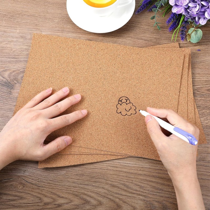 5PCS Self Adhesive Cork Sheets 1mm Thin Sticky Back Cork Boards for DIY Crafts gallery