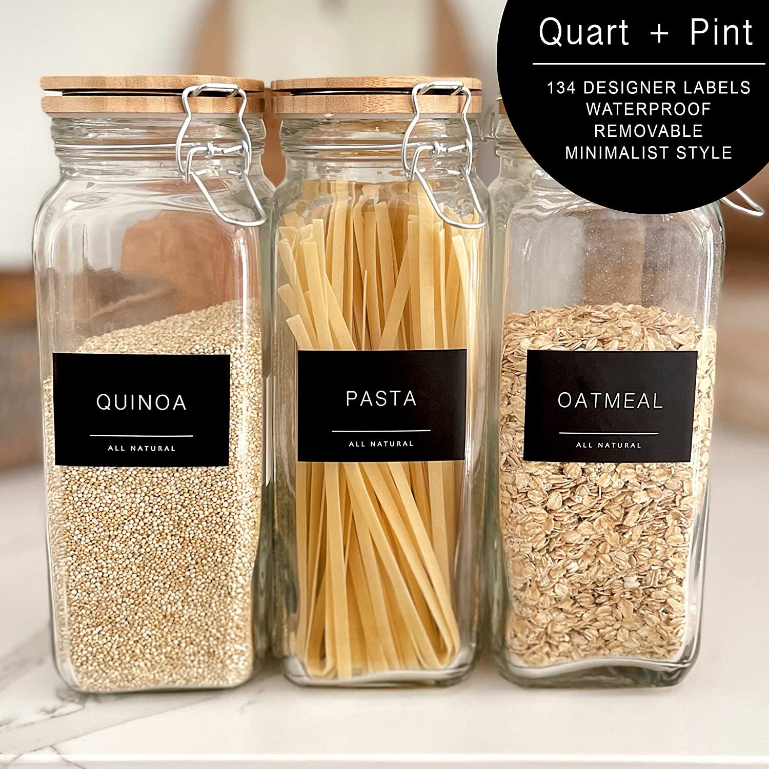 134 Kitchen Pantry Labels for Containers Minimalist Preprinted Farmhouse Style gallery