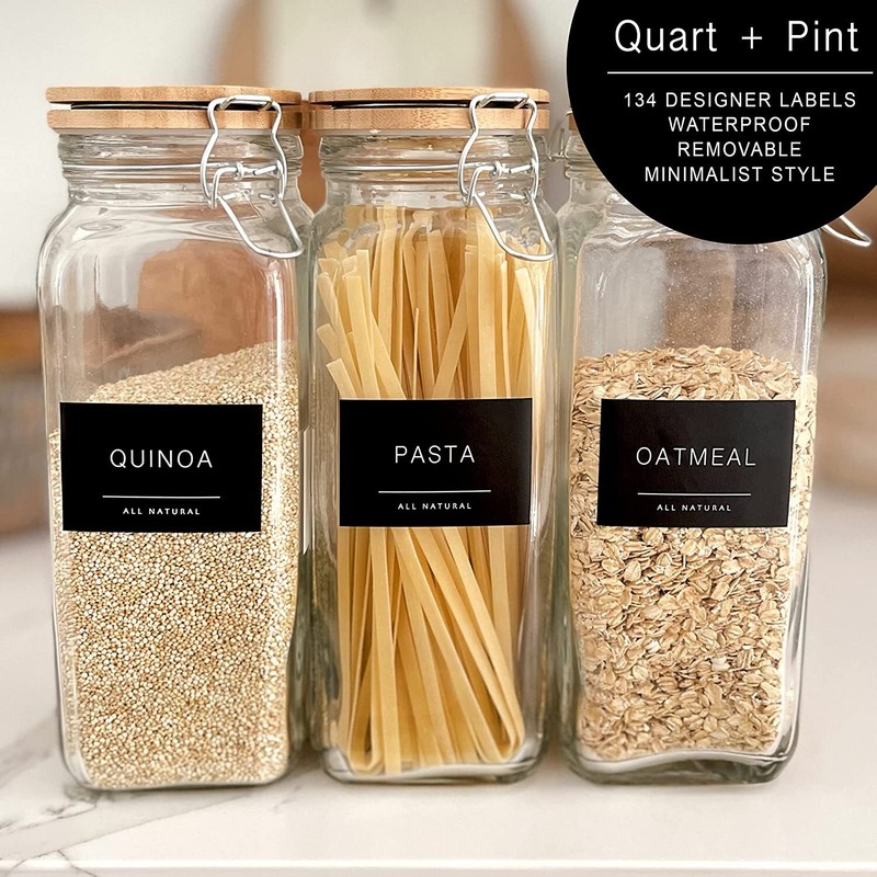 134 Kitchen Pantry Labels for Containers Minimalist Preprinted Farmhouse Style gallery