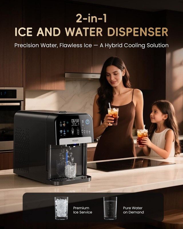 ecozy Nugget Ice Maker Dispenser, Smart 2-in-1 Pebble Ice Machine gallery