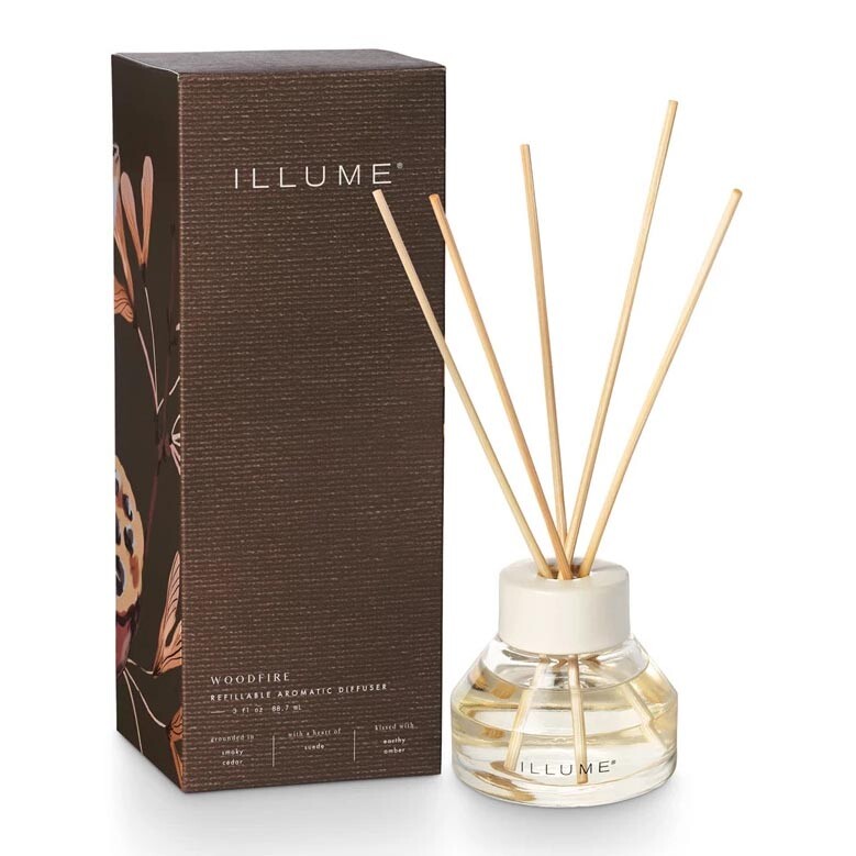 Illume Refillable Reed Diffuser 3 Oz. - Woodfire gallery