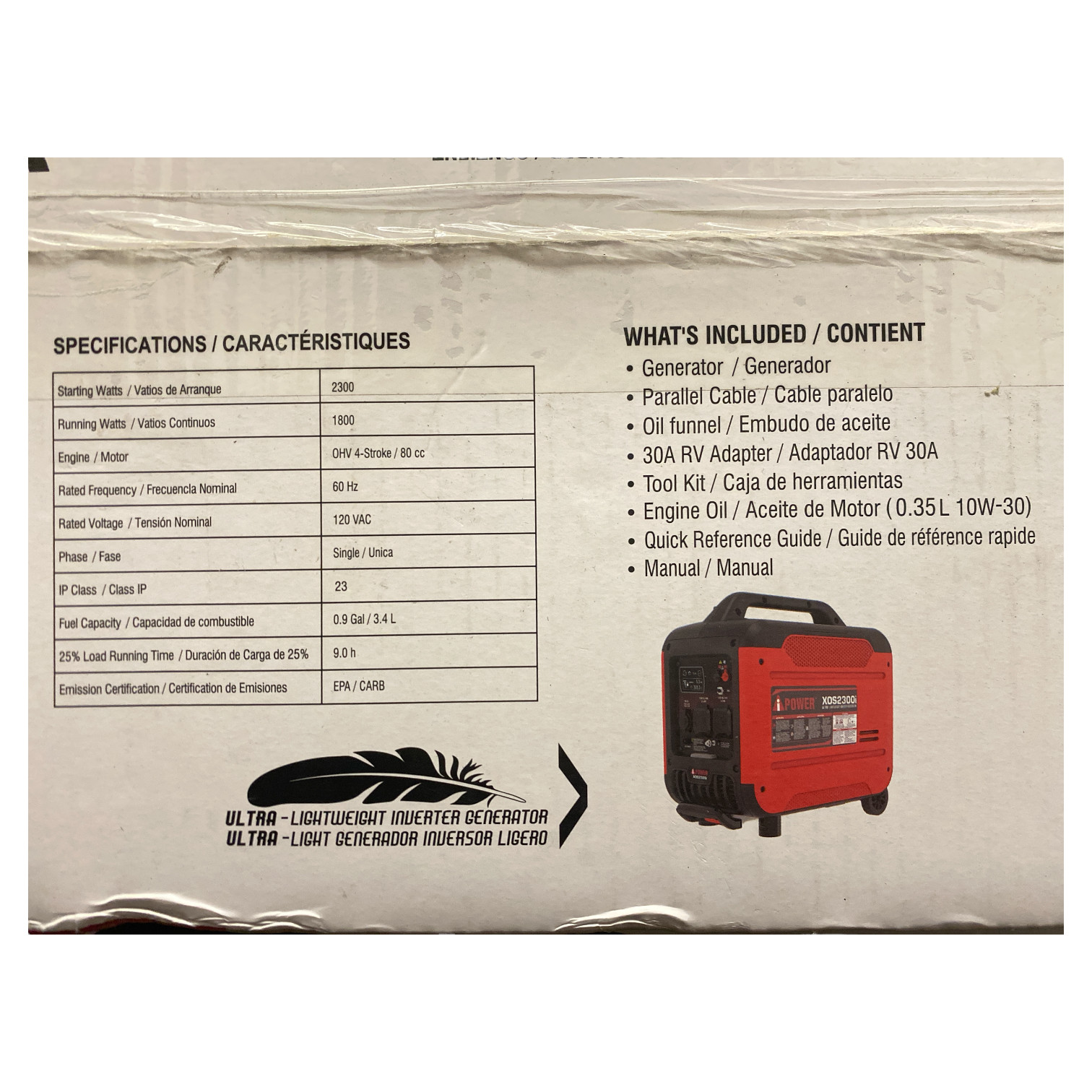 A-iPower Lightweight & Portable Inverter Generator with CO Sensor, 2300-Watt gallery