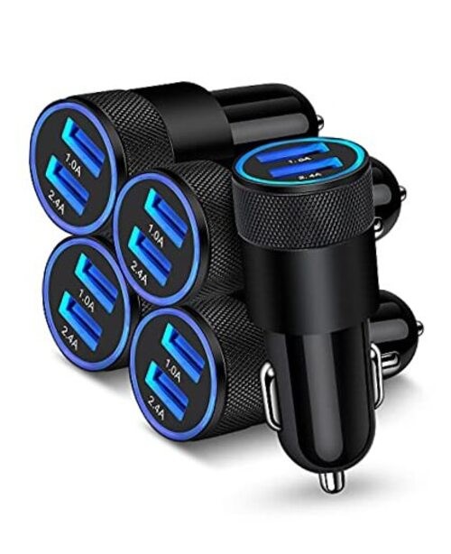 [5pcs] Car Charger Adapter, USB Multi Port Cigarette Lighter Fast Charging gallery