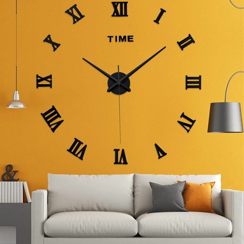Modern DIY Large Wall Clock 3D Mirror Surface Sticker Home Decor Art Design New gallery