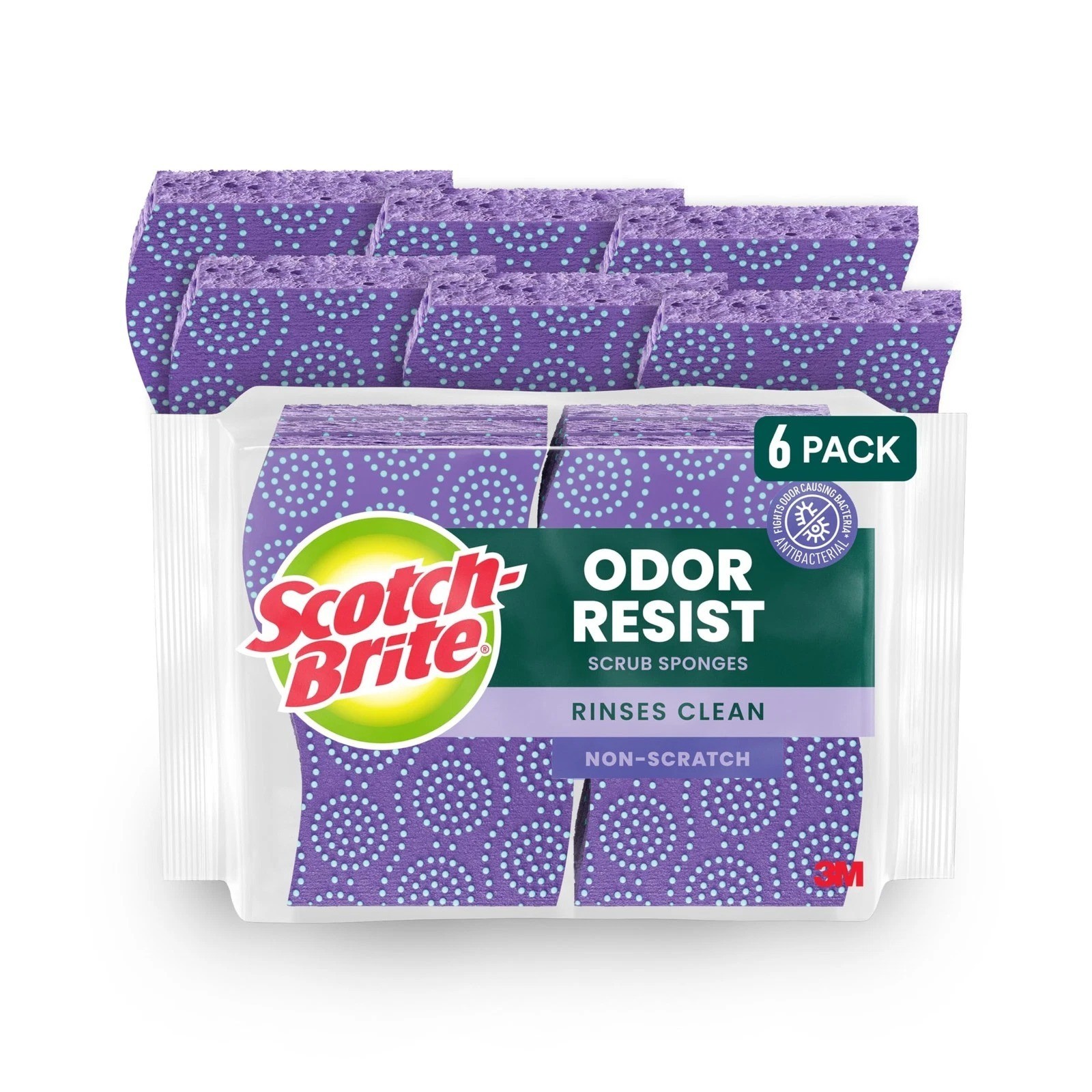 Scotch-Brite Scrub Dots Non-Scratch Scrub Sponge, 6 Scrub Sponges gallery