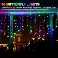 Butterfly Curtain Lights, EEEkit 8 Modes Fairy Lights String with Remote, IP44 W