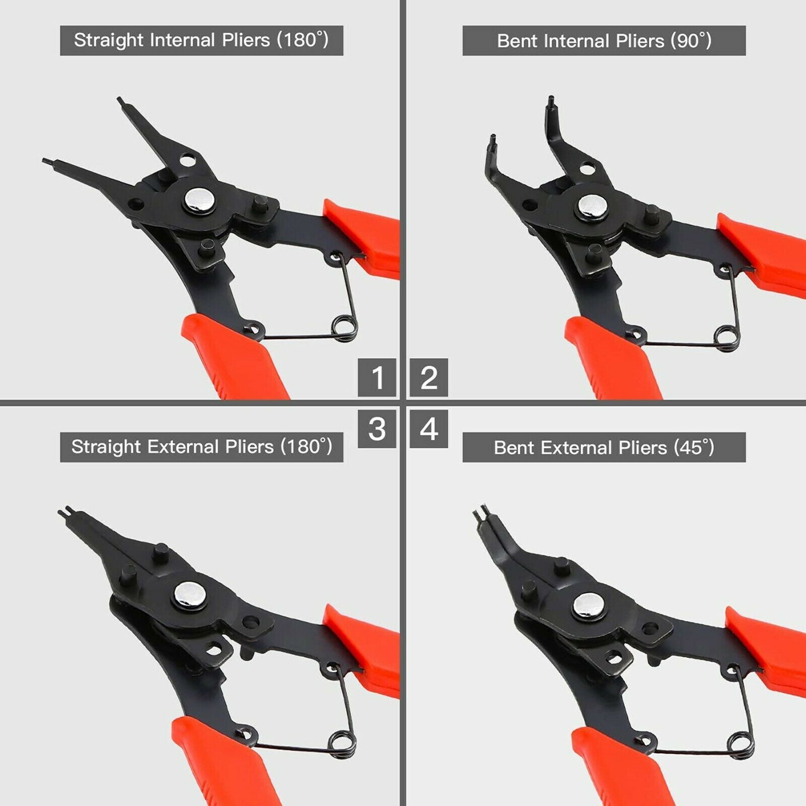 4 in 1 Snap Ring Pliers Plier Set Circlip Combination Retaining Clip Heavy Duty gallery