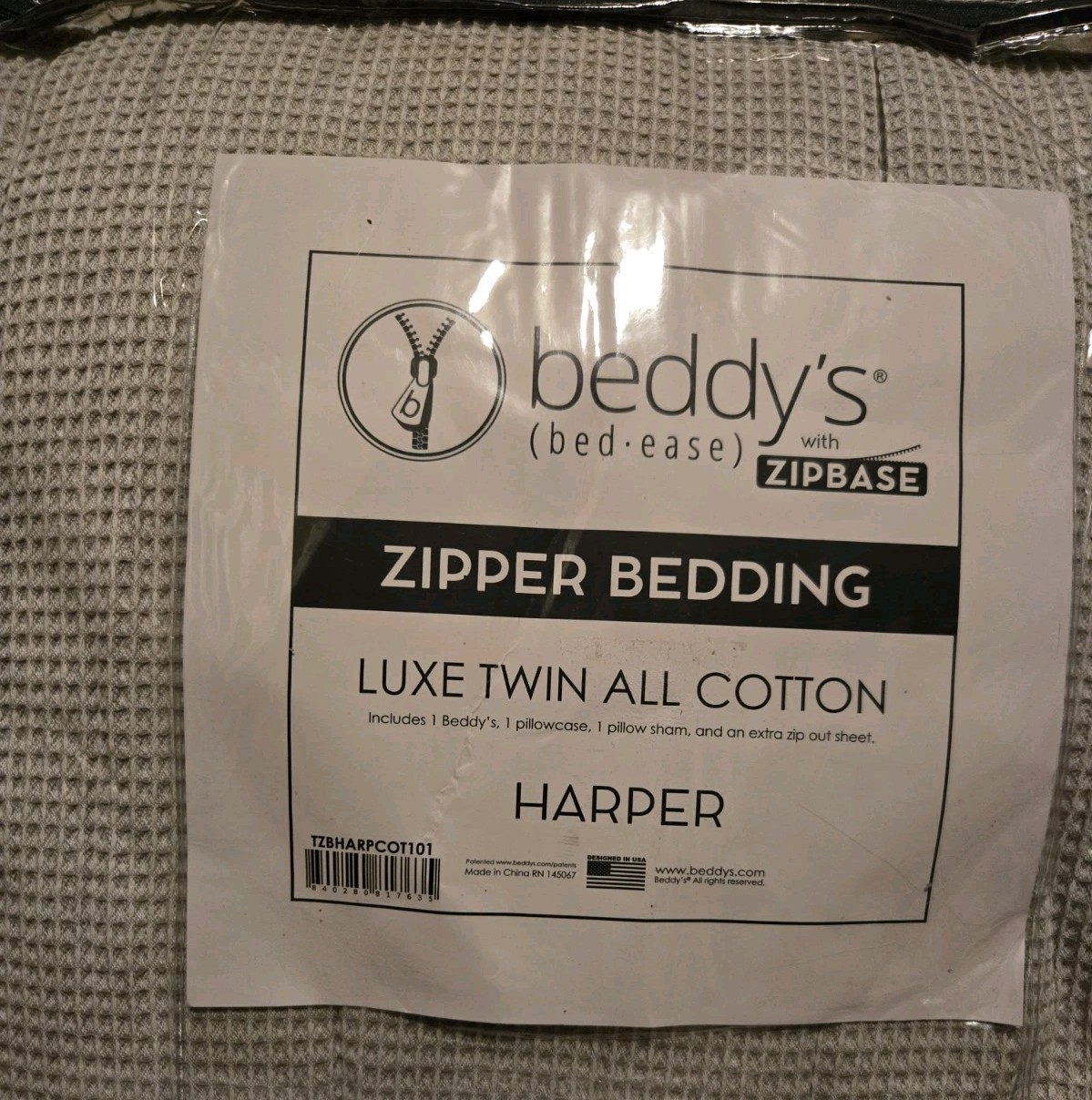 Beddys TWIN Harper ZIPBASE ALL COTTON gallery