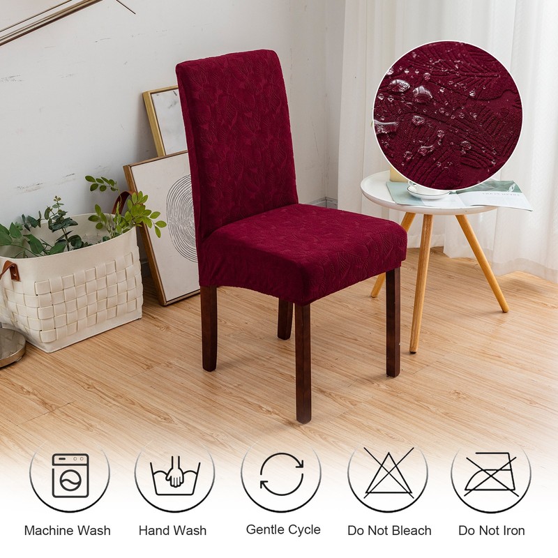4/6 elastic leaf pattern chair covers for restaurant decoration and protection gallery