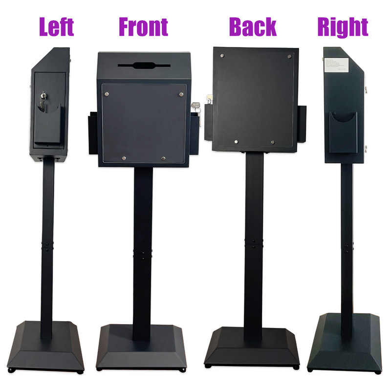 OPEN BOX Floor-Standing Offering Boxes with Key Lock, Suggestion Box with Stand gallery