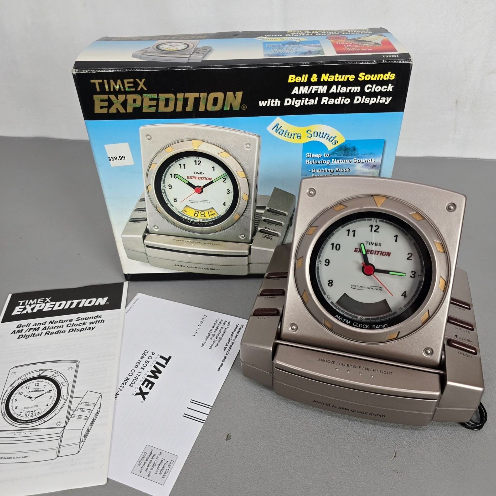 Timex Expedition Bell & Nature Sounds AM/FM Alarm Clock Digital Radio T326H gallery