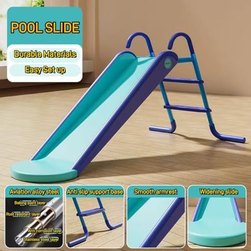 Pool Slide Foldable Pool Water Slide, Summer Swimming Pool Supplies Blue gallery