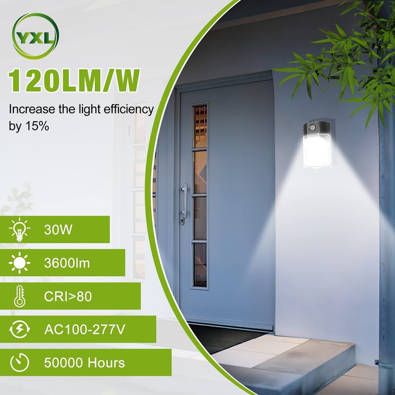 2PACK 30W 3600LM LED Wall Pack Lights with Dusk to Dawn Photocell, AC100-277V... gallery