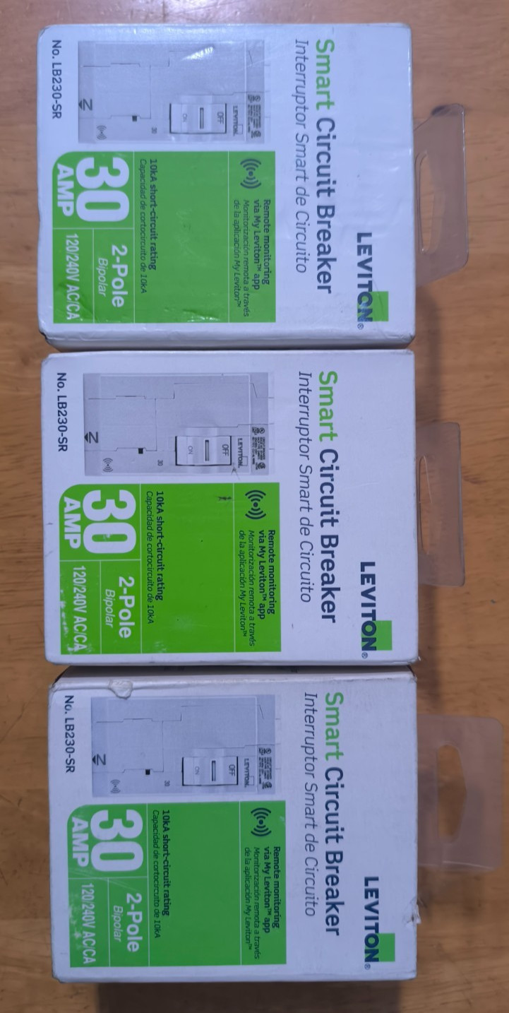 (3) Leviton Smart Circuit Breaker LB230-SR WIFI 240V 30 Amp Two Pole gallery