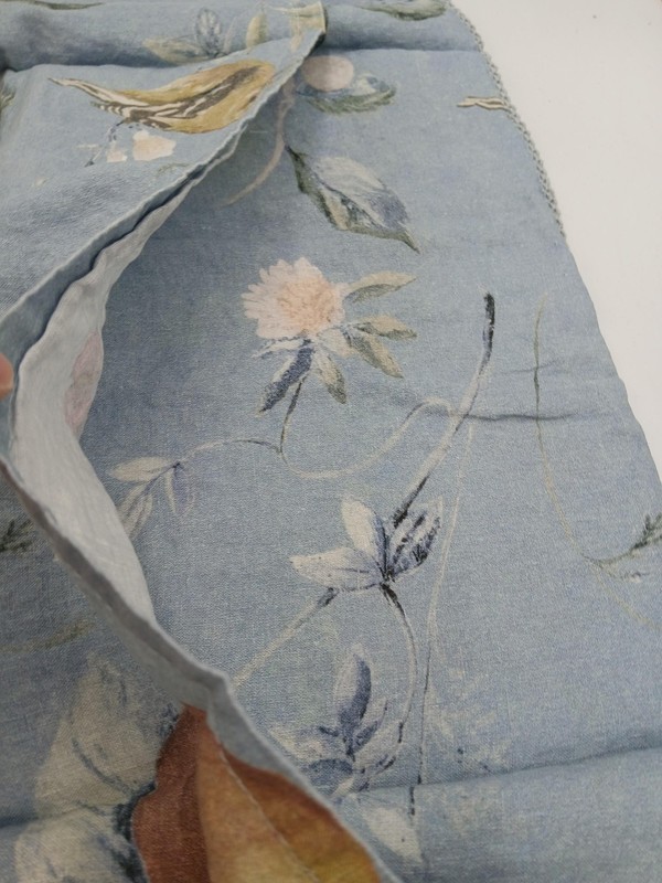 Garnet Hill Pillowcase Standard 20x26 Blue Linen Floral Adults Bedding New gallery