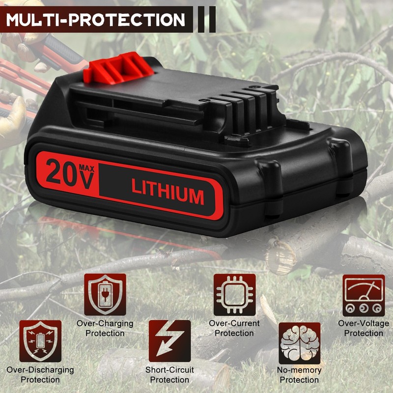 2PACK For BLACK DECKER 20V MAX* 2.0 Ah Lithium Battery Pack - LBXR2020-OPE gallery