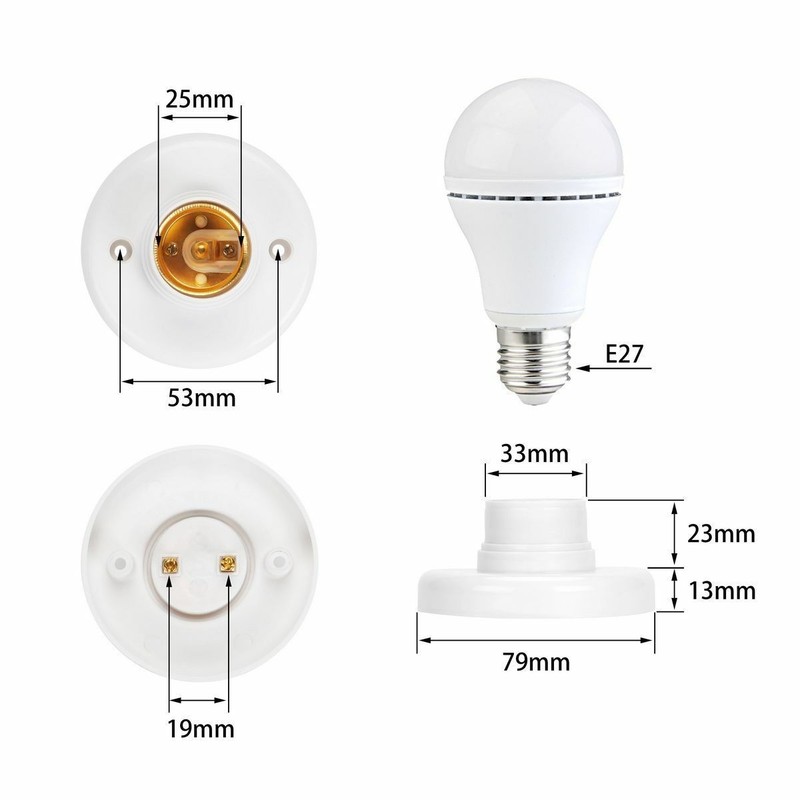 E27 Light Bulb Screw Cap Socket Adapter Pendant Lamp Round Fixing Base Holder gallery