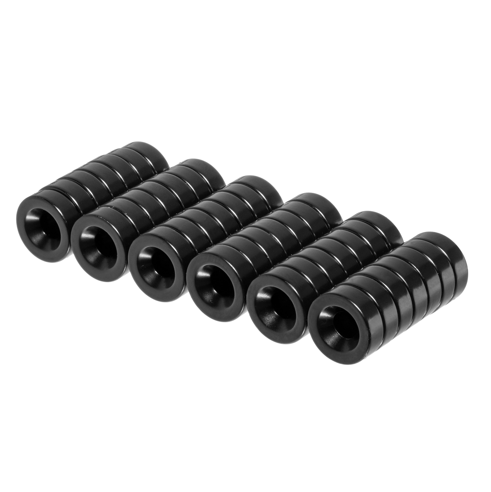 3/8 x 1/8 Inch Neodymium Countersunk Ring Magnets N42 with Black Epoxy (42 Pack) gallery