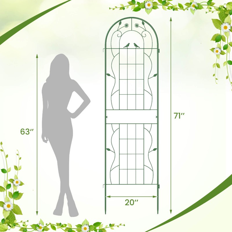4 Pack Rustproof Metal Garden Trellis 71" x 20" Wire Lattice Panel for Patio gallery