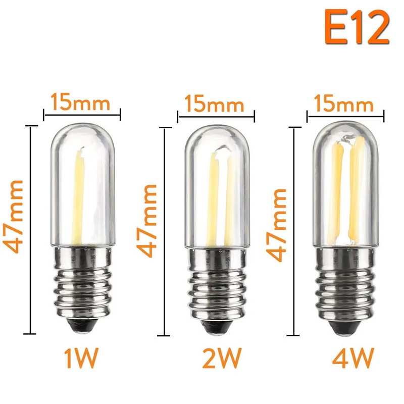 E14 E12 Led Refrigerator Bulb Light 220v Cob 3000k 6500k Dimmable Filament Clear gallery