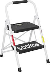 2-Step Ladder, Folding Step Stools for Adults with Wide Anti-Slip Pedals, Max Lo