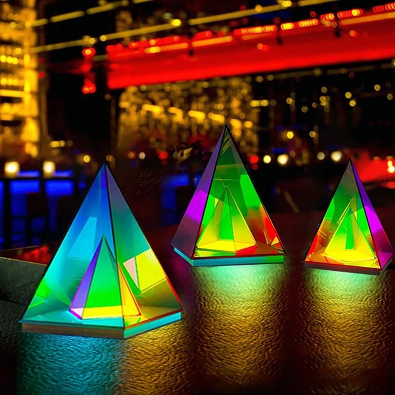 'Pyramid' Modern Table Lamp, Simplistic and Innovative Design, Colorful Trans... gallery
