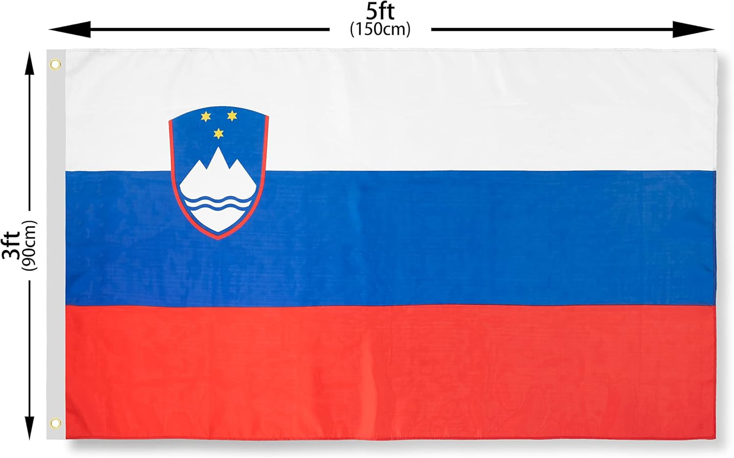 DANF Slovenia Flag 3X5 Ft Thick Polyester, Fade Resistant, Brass Grommets, Canva gallery
