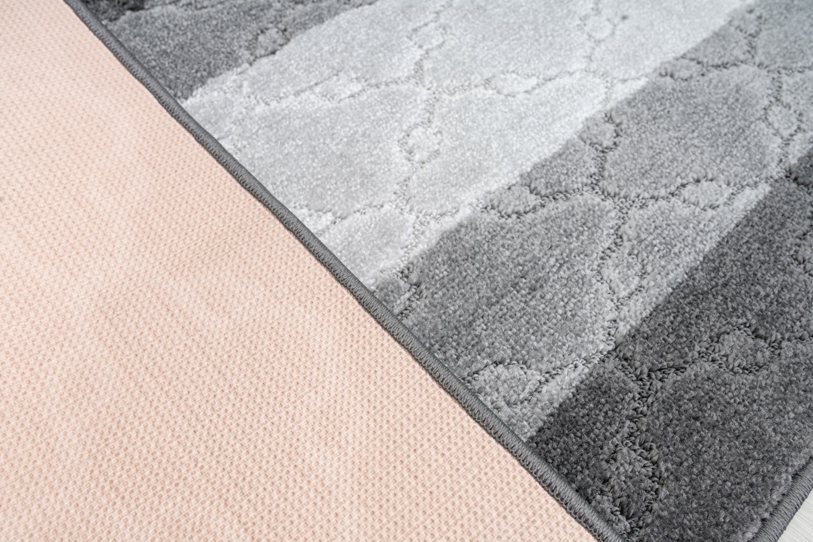 Slip Resistant Hallway Carpet Runner Rug, Trellis Grey, Sold and Priced Per Foot gallery