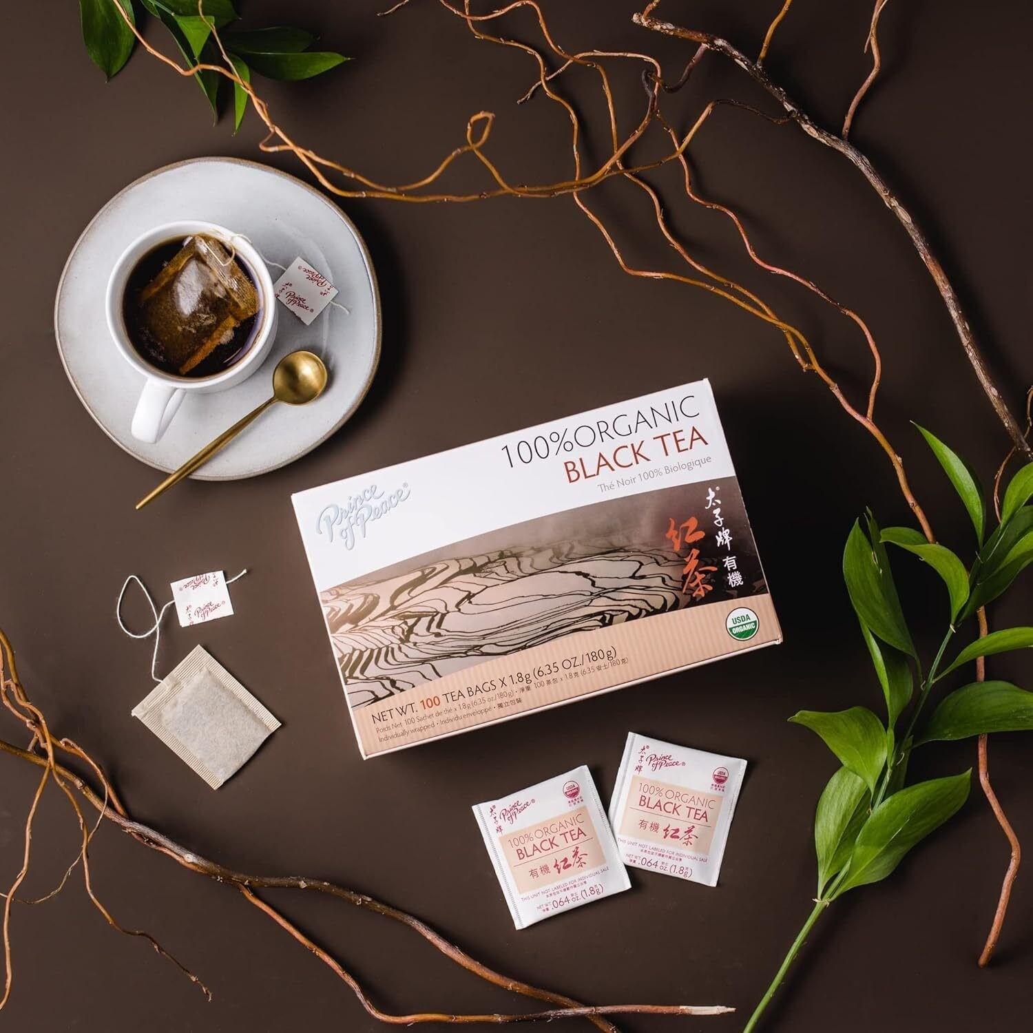 100% Organic Black Tea- 5 Boxes-100 Tea Bags Each Box -invigorating Tea gallery