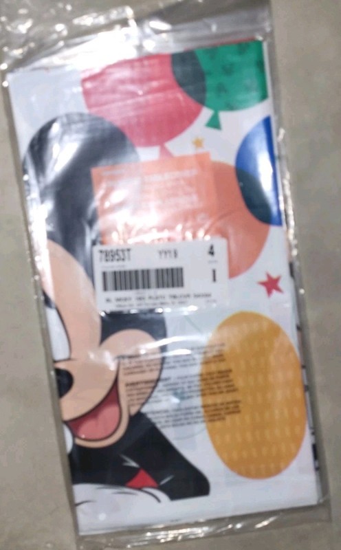Baby Mickey Mouse Birthday Plastic Table Cover Baby Party 54” X 84” gallery