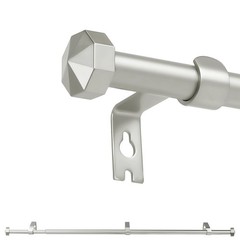 2-1 PCS Single Curtain Rod w/ Octagonal Finial, 5/8 In Dia Drapery Rods 28″-120″