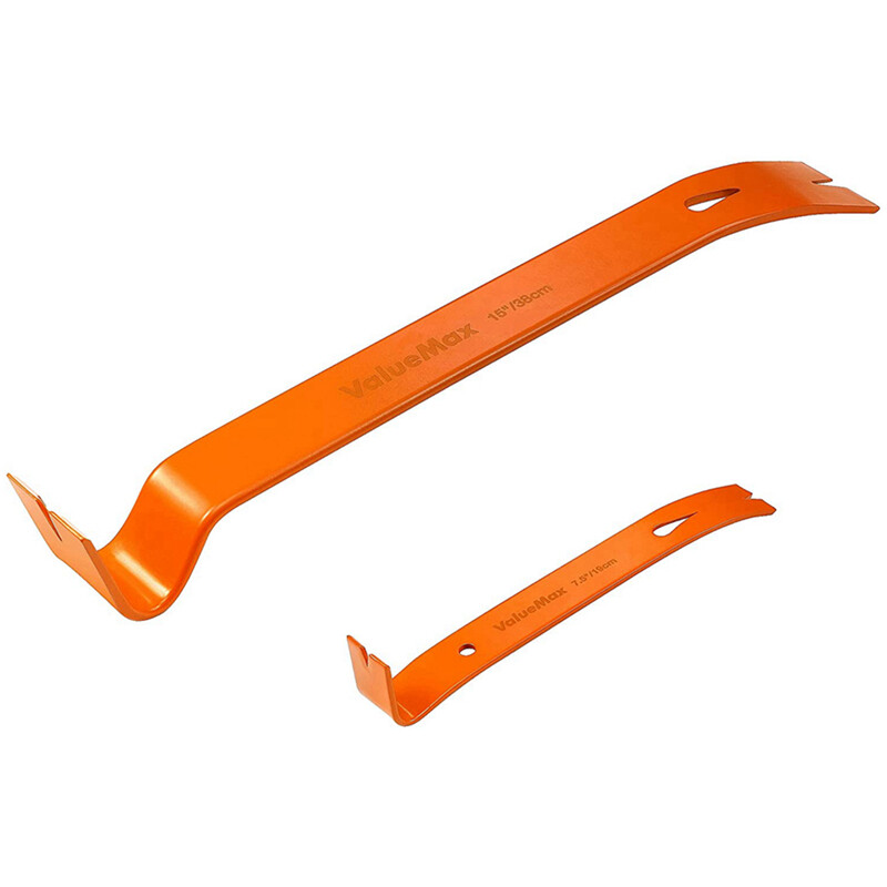 2PC Flat Pry Bar Set 7.5" Pry Bar 15" Heavy Duty Nail Puller Claw Bar Wonder Bar gallery