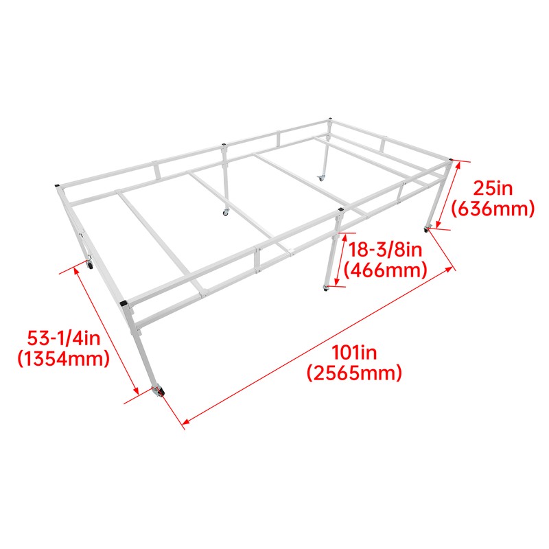 White Rolling Flood Table Stand Hydroponic Germination Trays Plants 4'x8', 4'x4' gallery