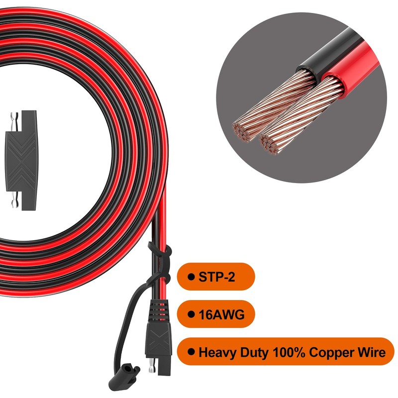 15ft SAE Connector, Solar Panel Extension Cable, Quick Disconnect Wire for Au... gallery