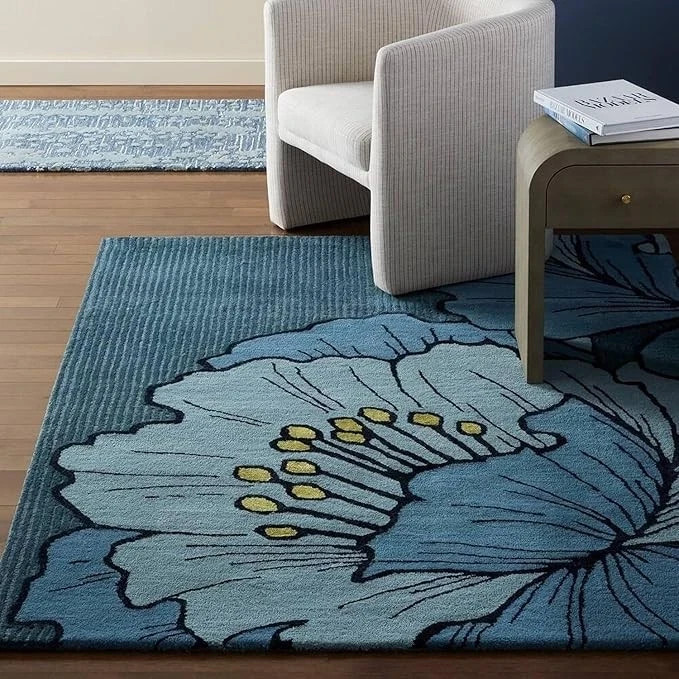 Floral Design Hand Tufted 100% Nz Wool Soft Handmade Rug for home decor rug etc. gallery