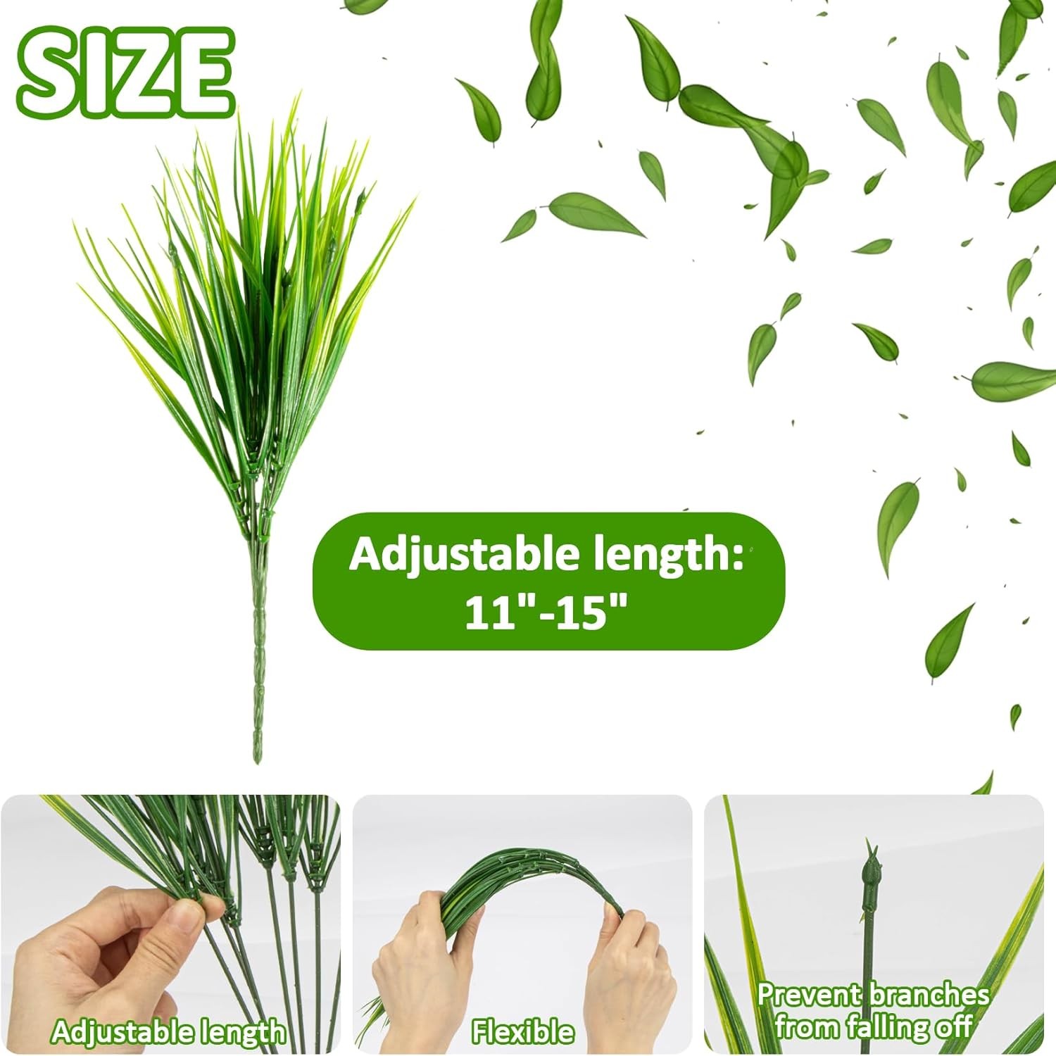MAQIHAN 10 Artificial Grass Plant Outdoors UV Resistant Faux gallery