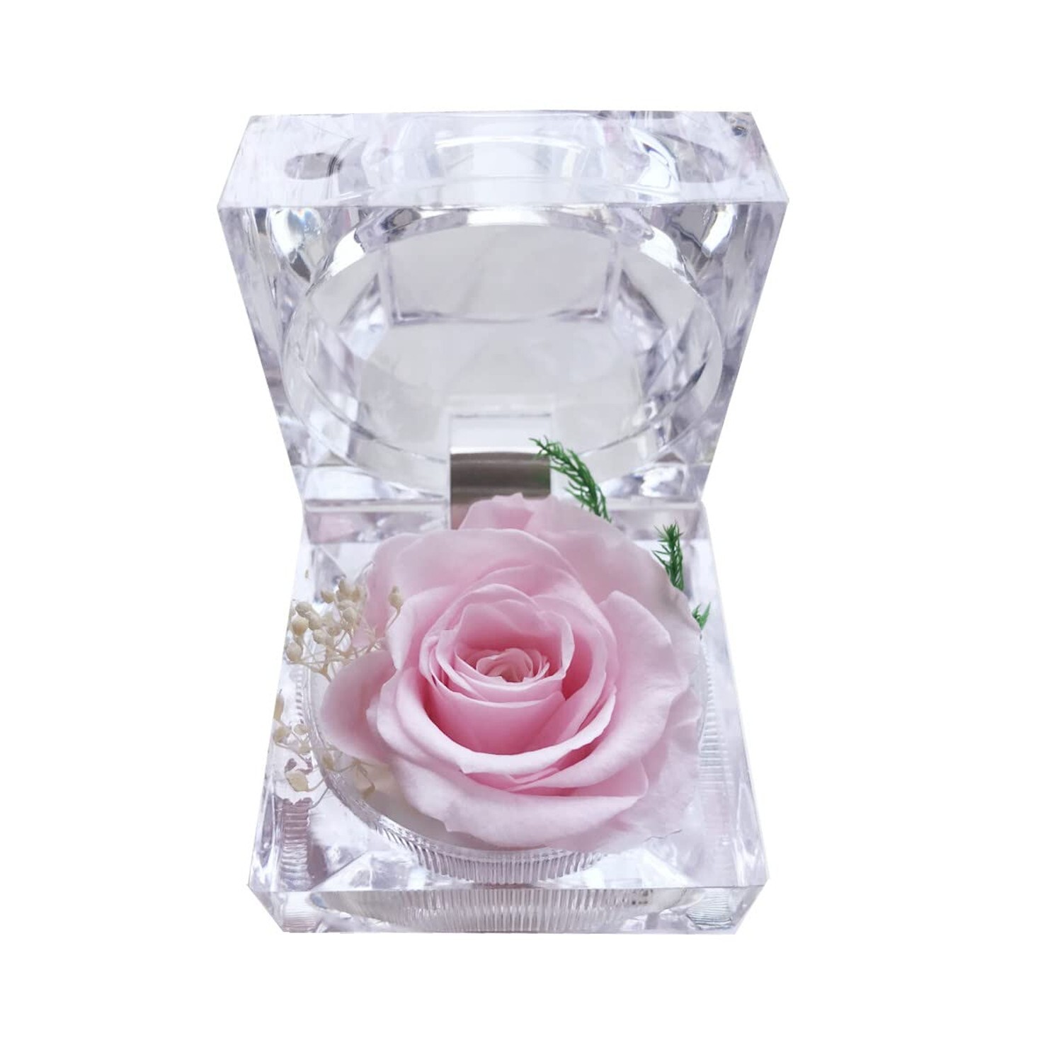 Preserved Rose Real Forever Rose in Mini Clear Ring Box, Eternal Flower Rose ... gallery