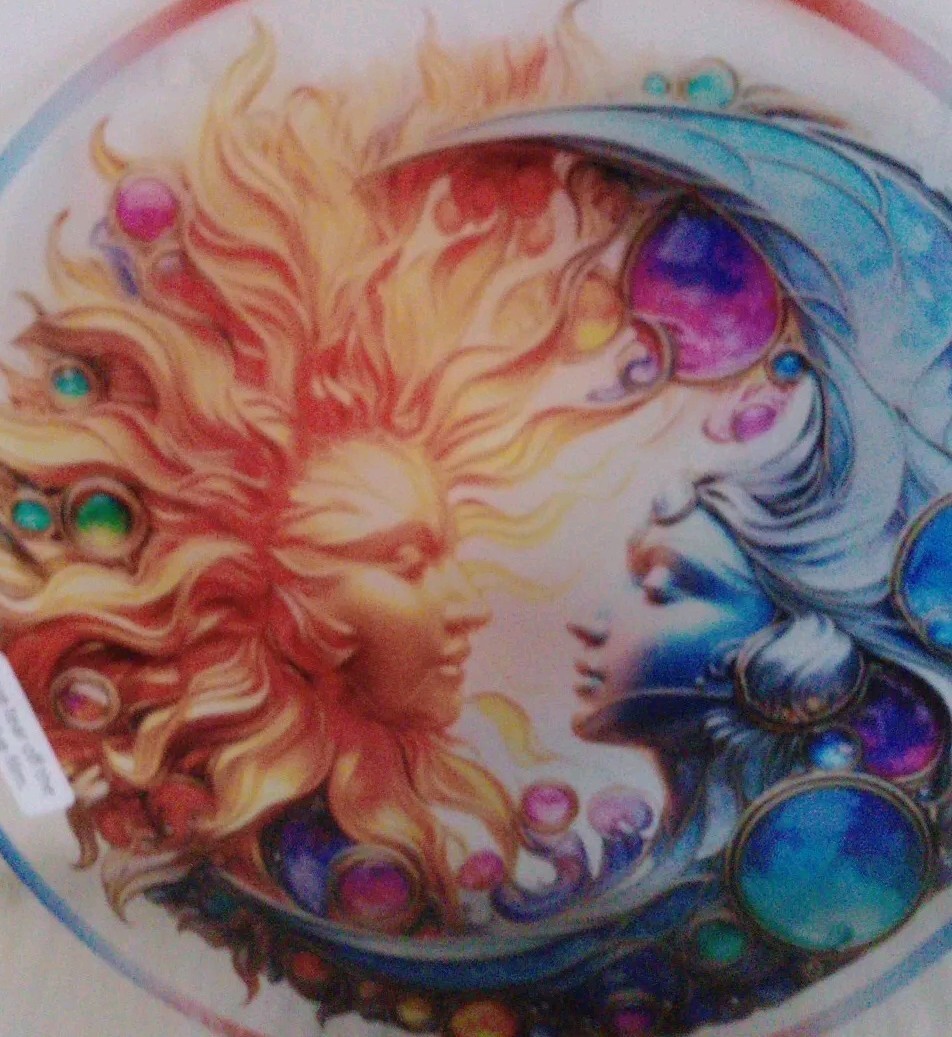 Suncatcher Sun and Moon Acrylic Home Decor 8x8 Colorful Window Hanging Boho NIP gallery