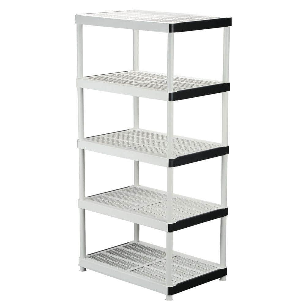 5-Tier Plastic Garage Storage Shelving Unit in Gray 36 in W x 72 in H x 24in D gallery