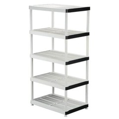 5-Tier Plastic Garage Storage Shelving Unit in Gray 36 in W x 72 in H x 24in D