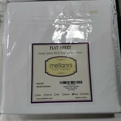 Mellanni 1800 King Flat Bed Sheet White Soft Brushed Microfiber NEW