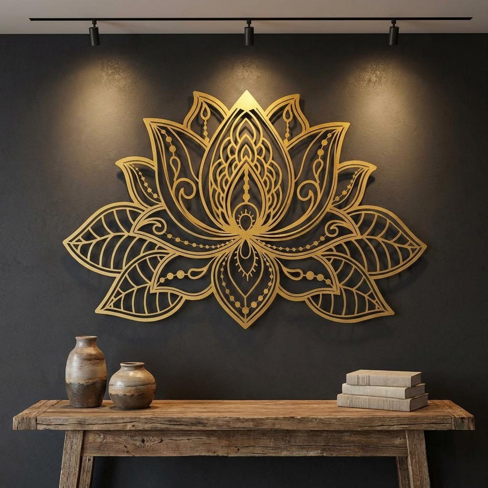 3D Large Lotus Design Flower Mandala Wall Art Living Room Decor Designer Gift gallery