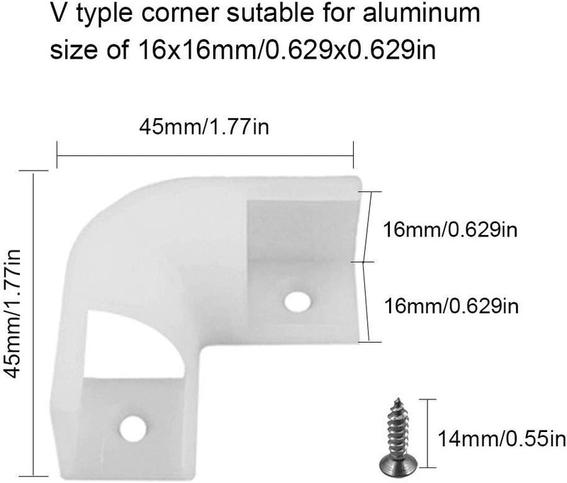 Milk White 90 Degree L Shape Connectors for V Shape LED Strip Lighting gallery