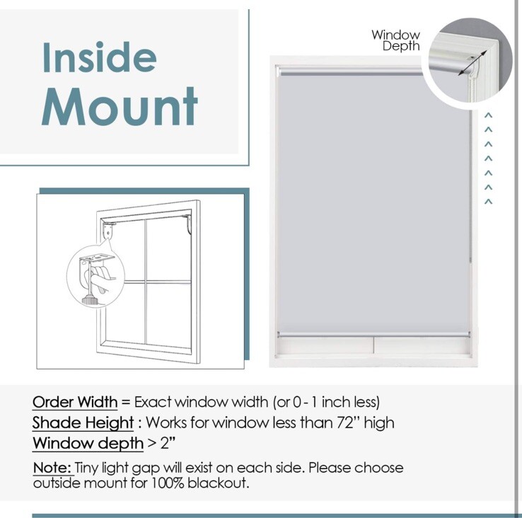 ChrisDowa Light Filtering Roller Shade Window Blind 35" W x 72" H cordless Grey gallery