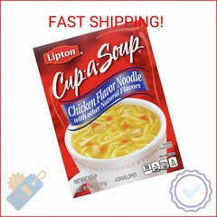 SOUP SECRETS Lipton Cup-a-Soup Instant Soup Chicken Noodle 4 Count For a Warm Cu
